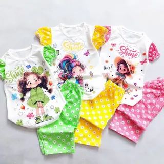 تیشرت شلوارک گل گلی چاپ د