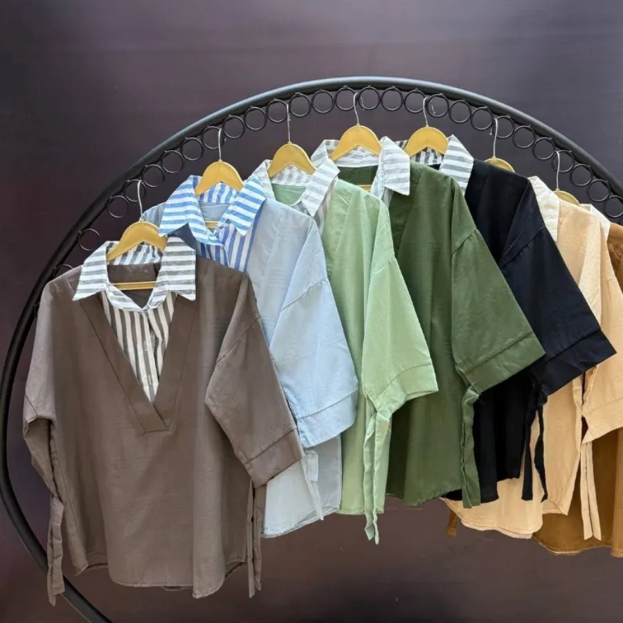 شومیز یقه راه راه