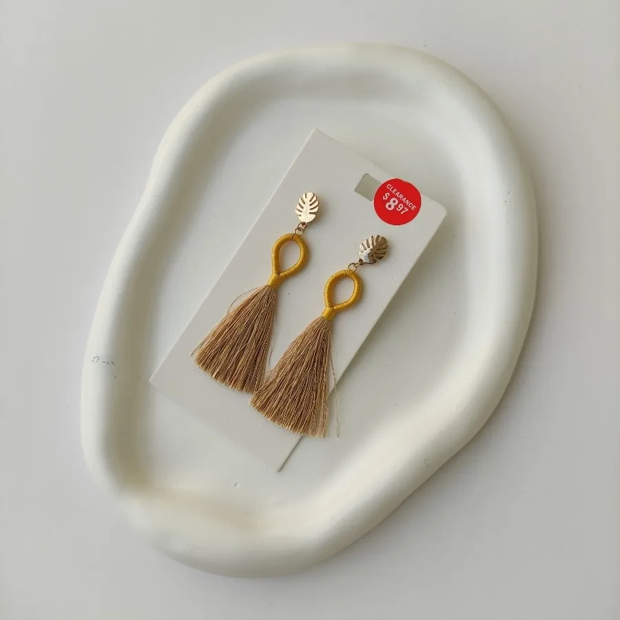 گوشواره زرد برگ انجیری