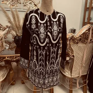 مانتو کتی مشکی مجلسی شیک