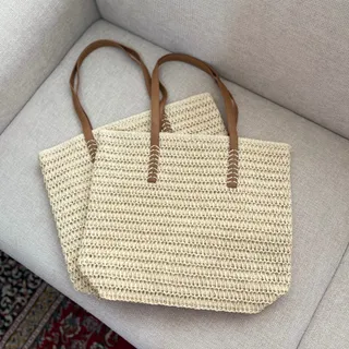 کیف رافیا بند چرمی