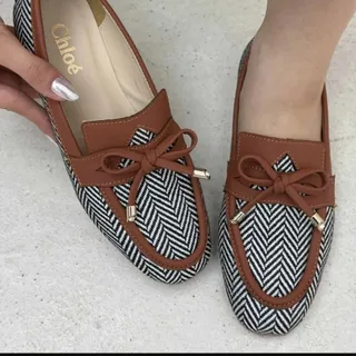 کفش کالج جناغی شیک عسلی