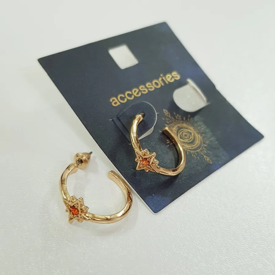 گوشواره حلقه ستاره نگینی