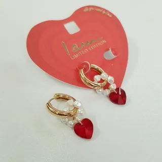 گوشواره قلب و مروارید