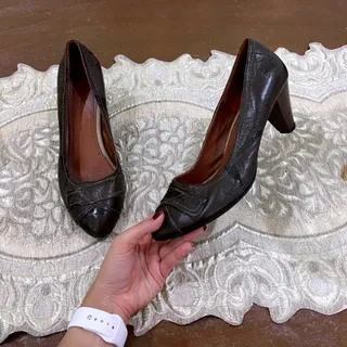 کفش چرم قهوه ای