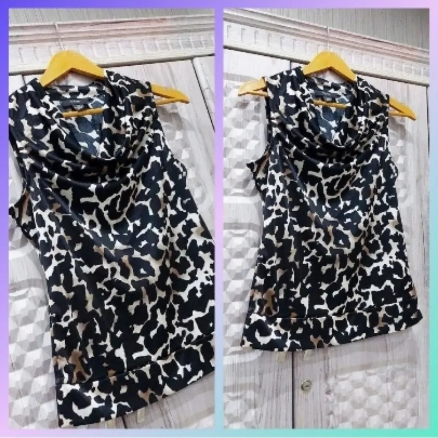 تاپ یقه شل پلنگی