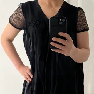 پیراهن نخی مشکی