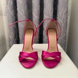 کفش ساتن سرخابی