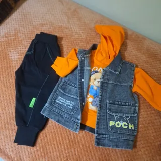 ست کت جلیقه جین بچگانه