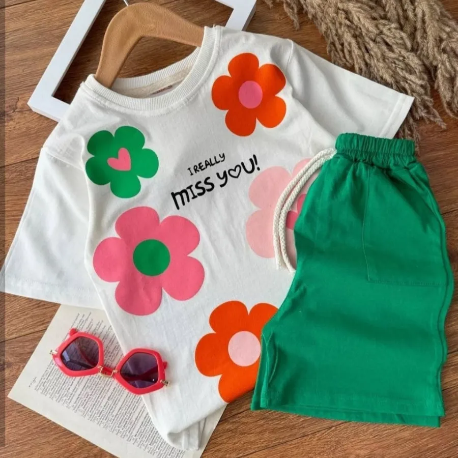 ست دخترونه گلدار بدون بند