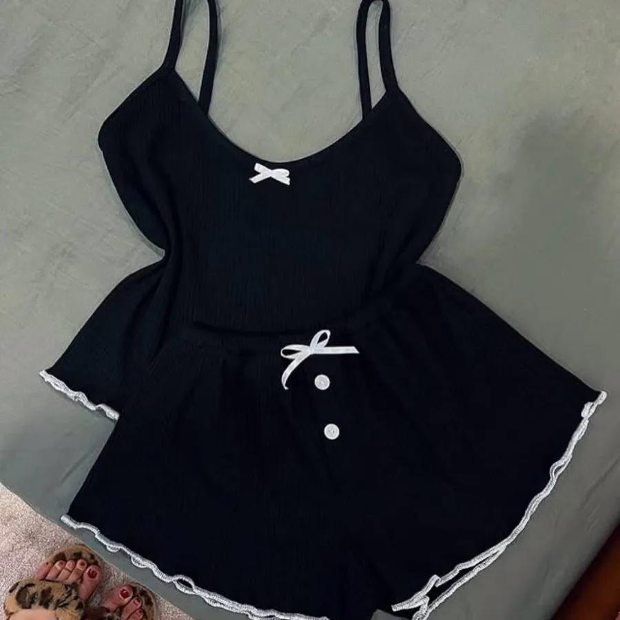 ست تاپ شلوارک پاپیون