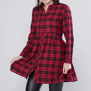 پیراهن چهارخونه قرمز مشکی