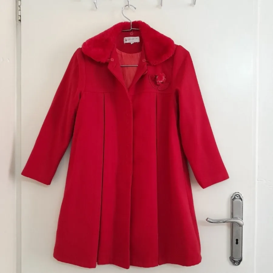 پالتوی قرمز دخترانه مجلسی