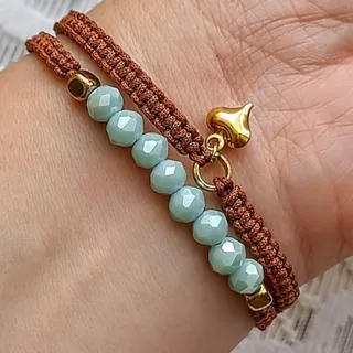 دستبند ست دو عددی قهوه ای