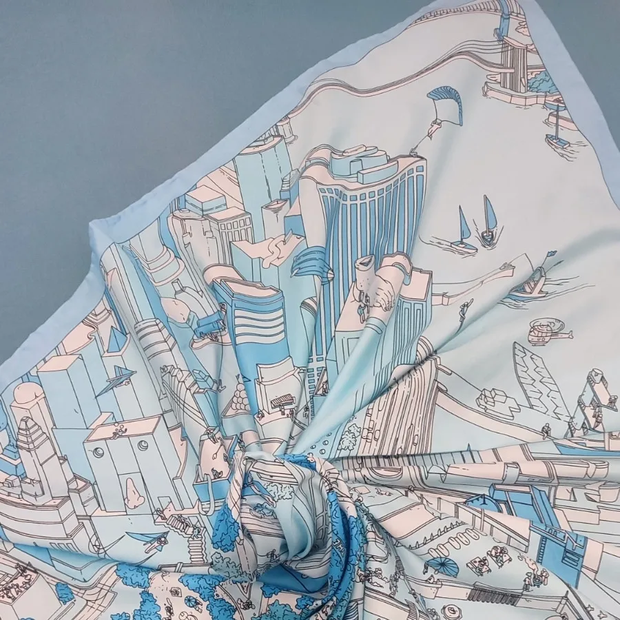 روسری ابریشم توییل کج راه