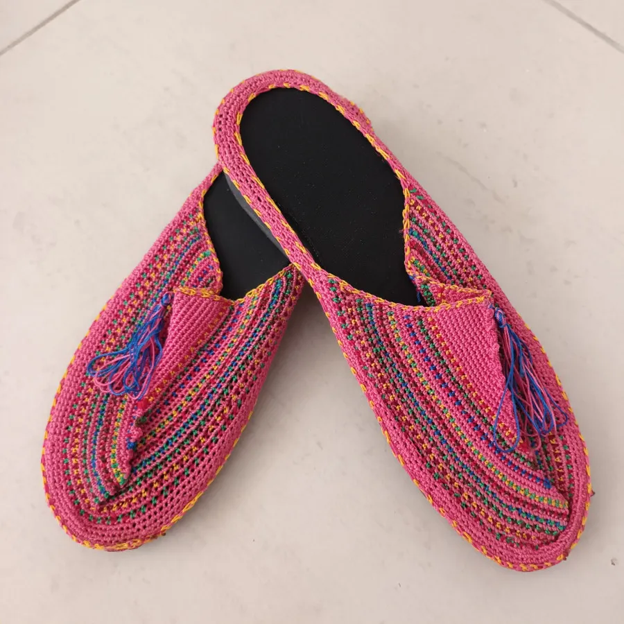 دمپایی روفرشی قلاب بافی