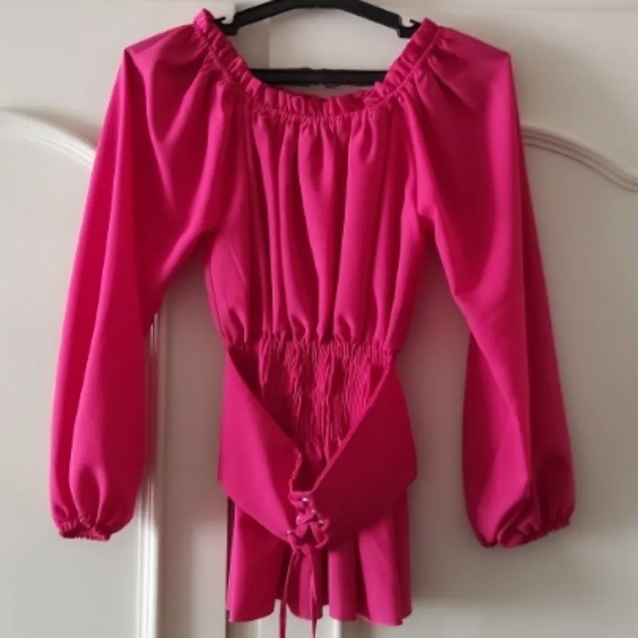 شومیز یقه قایقی کمر گندار