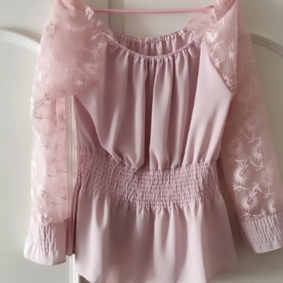 شومیز آستین تور پولک دوزی