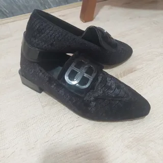 کفش کالج مخمل مشکی