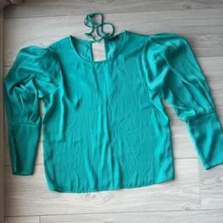 بلوز آستین پفی سبز ELLE