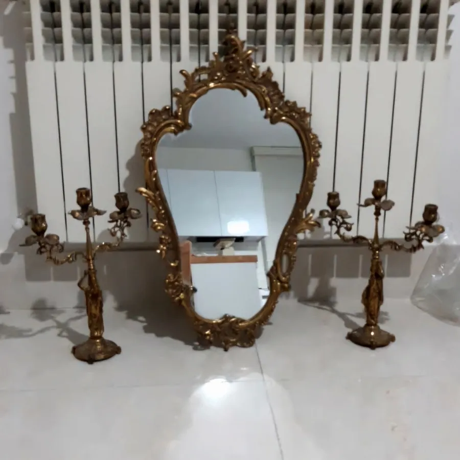 آینه شمعدان برنزی