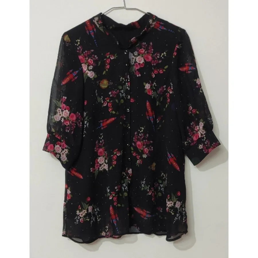 پیراهن مهمانی حریر گلدار