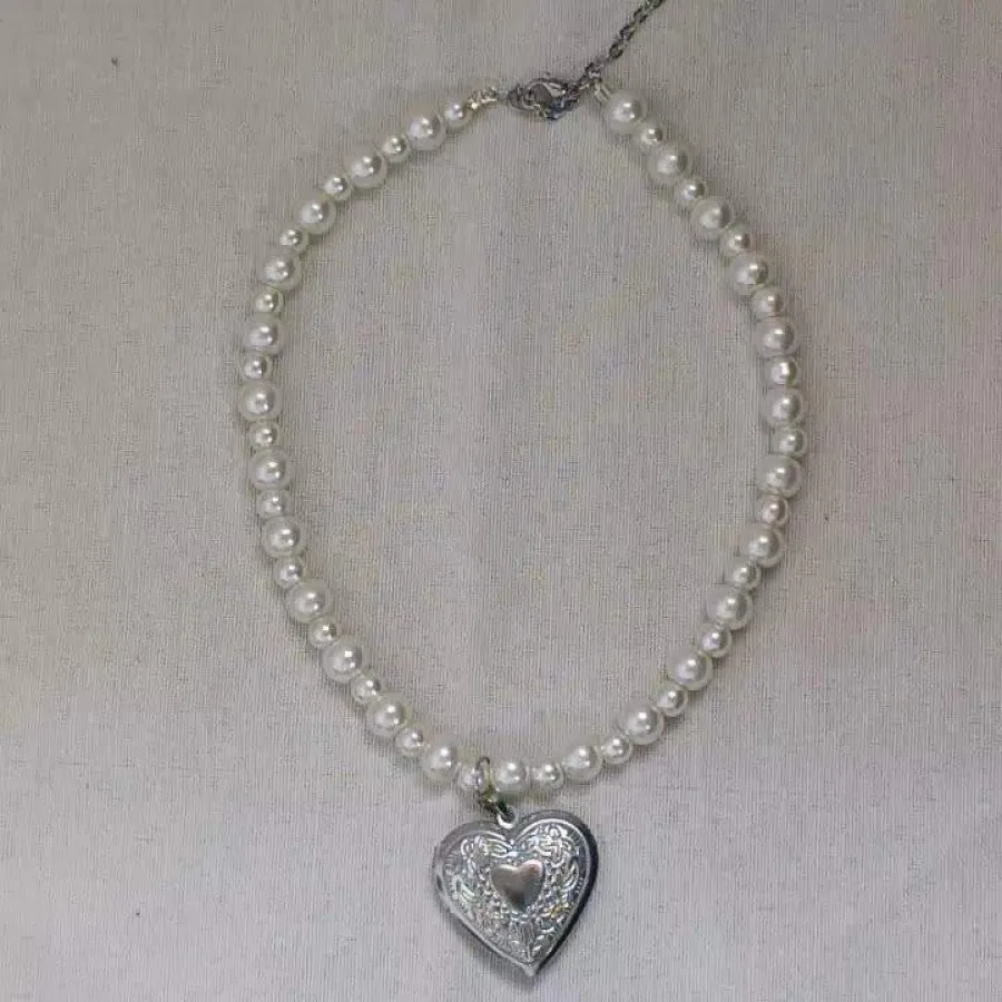 لاکت قلب مرواریدی