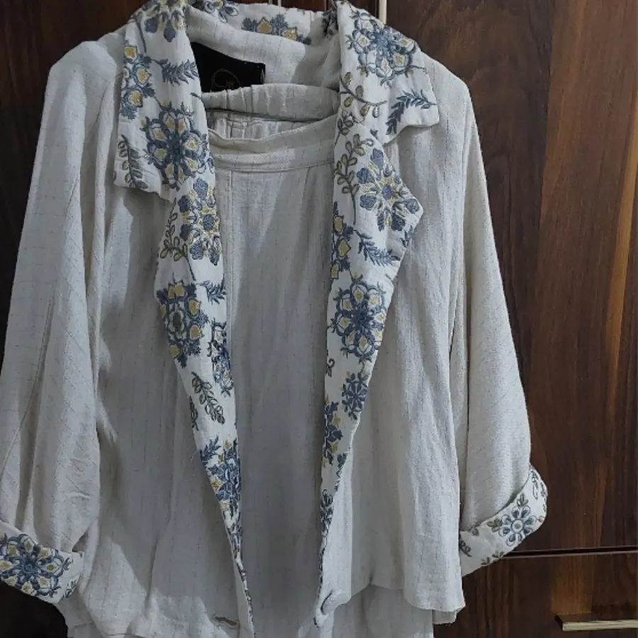 مانتو شلوار لینن سوزن دوز