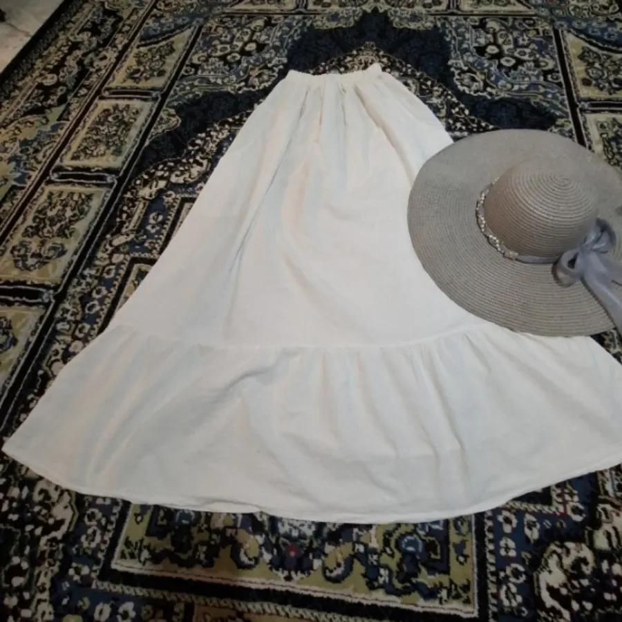 دامن کتان سفید