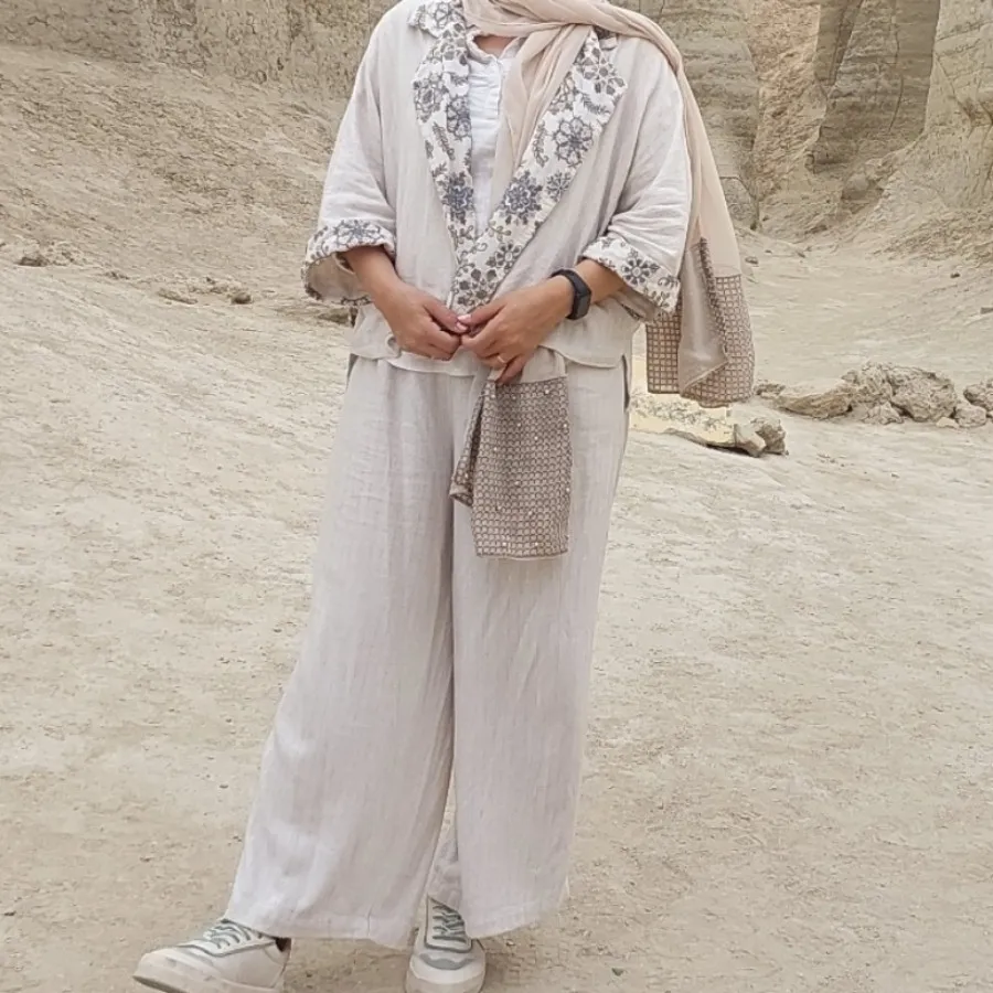 ست تابستانی سوزن دوزی لین