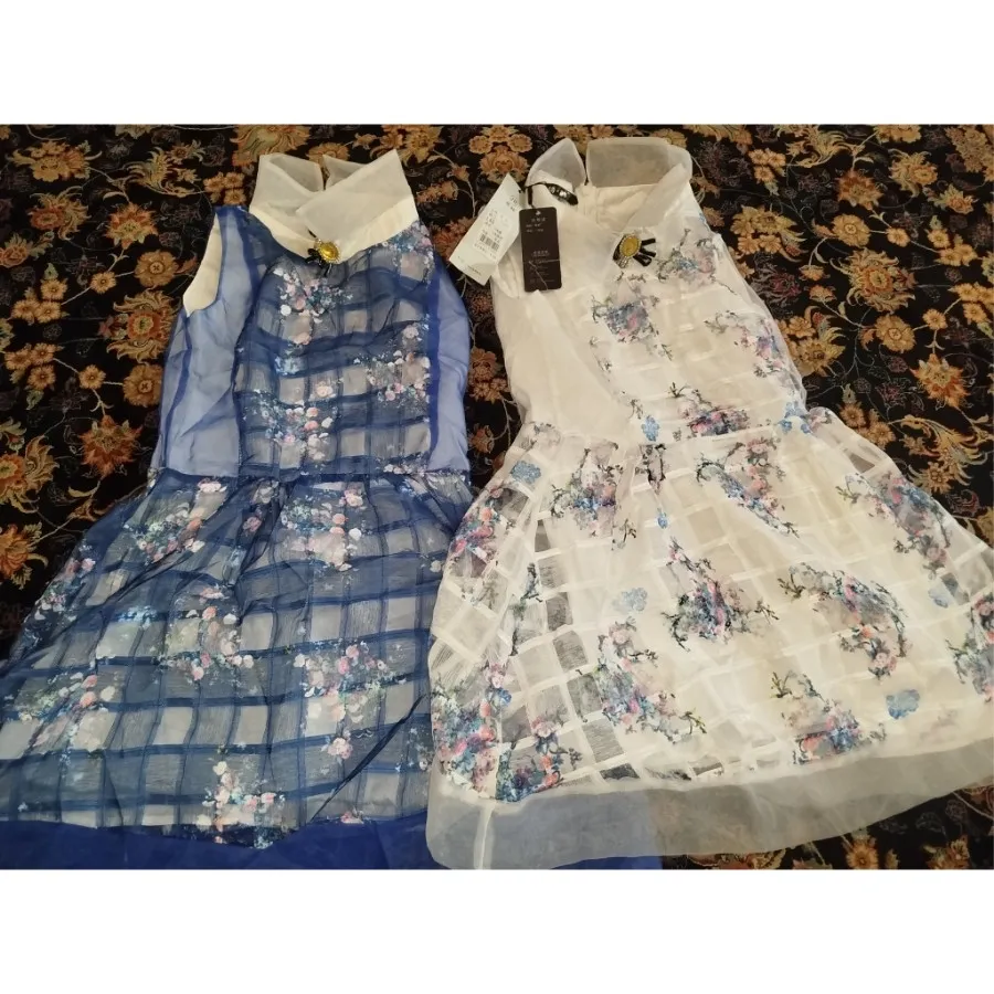 پیراهن عروسکی آبی رنگ