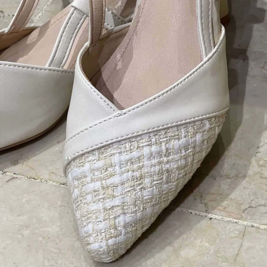 کفش کرم پاشنه کوتاه