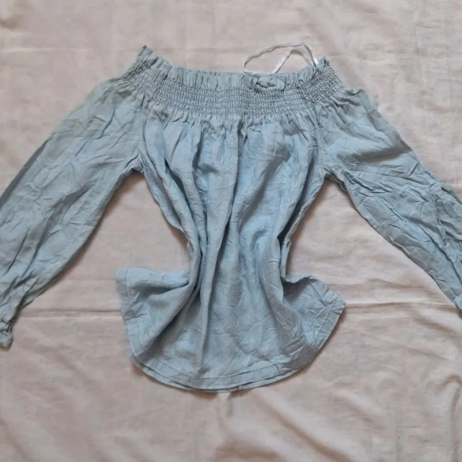 پیرهن یقه قایقی آبی پاستی