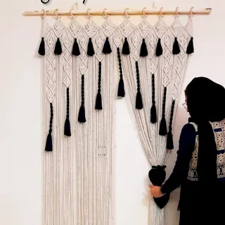 پرده مکرومه بافی