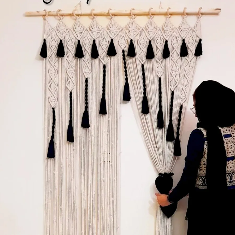 پرده مکرومه بافی