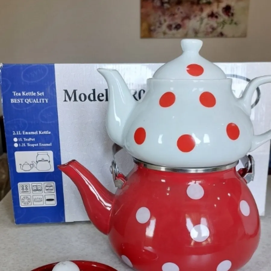 ست کتری قوری لعابی رسا