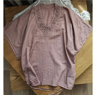 بلوز یقه قلاب بافی