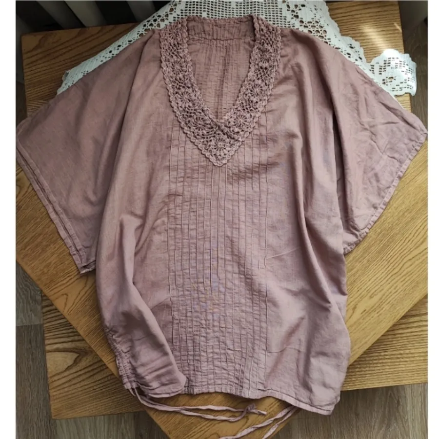 بلوز یقه قلاب بافی