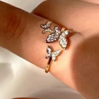 انگشتر پروانه ای نگین دار