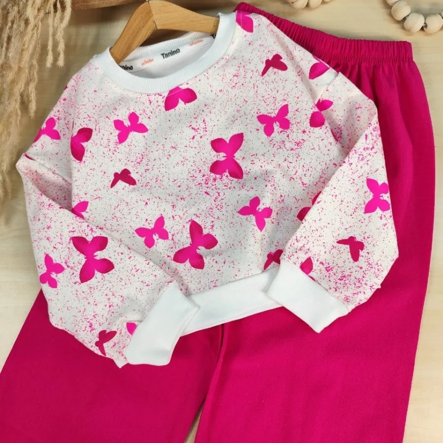 کراپ و شلوار پروانه های آ