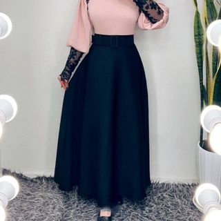 دامن کلوش مشکی کرم