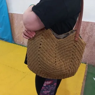 کیف کار دست با نخ مکرومه