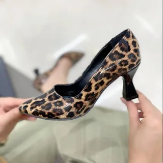 کفش پلنگی پاشنه کوتاه