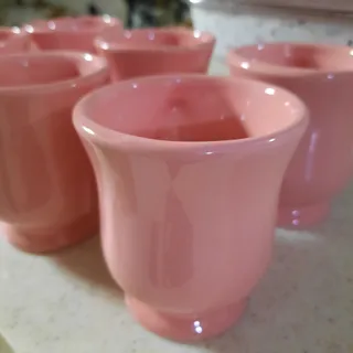 ست لیوان سفالی لعابدار