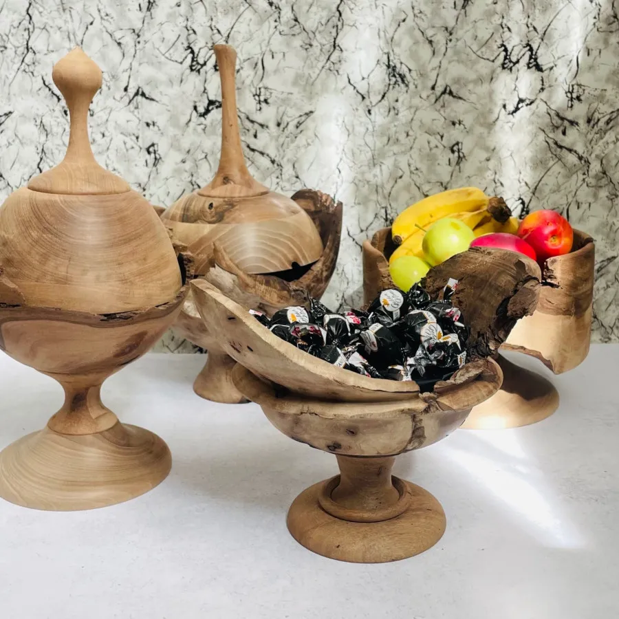 ظرف پذیرایی چوبی روستیک