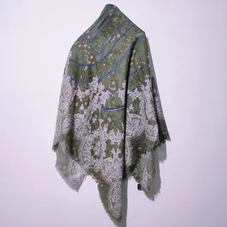 روسری نخی گلدار مجلسی