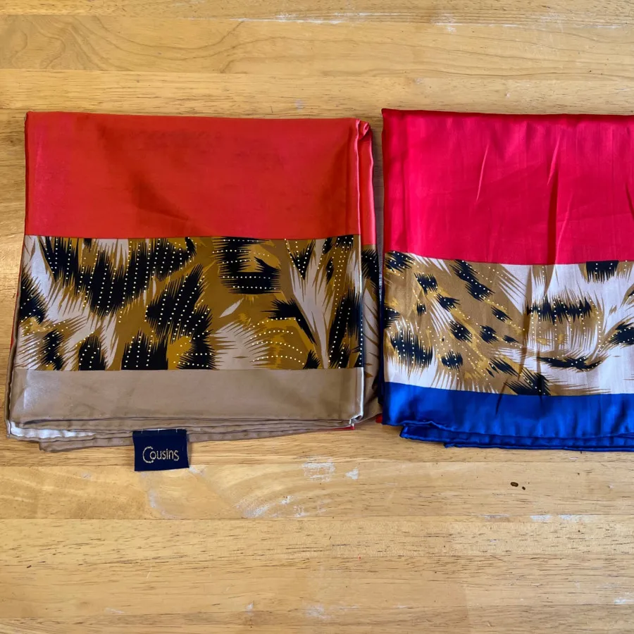 روسری ساتن حاشیه پلنگی