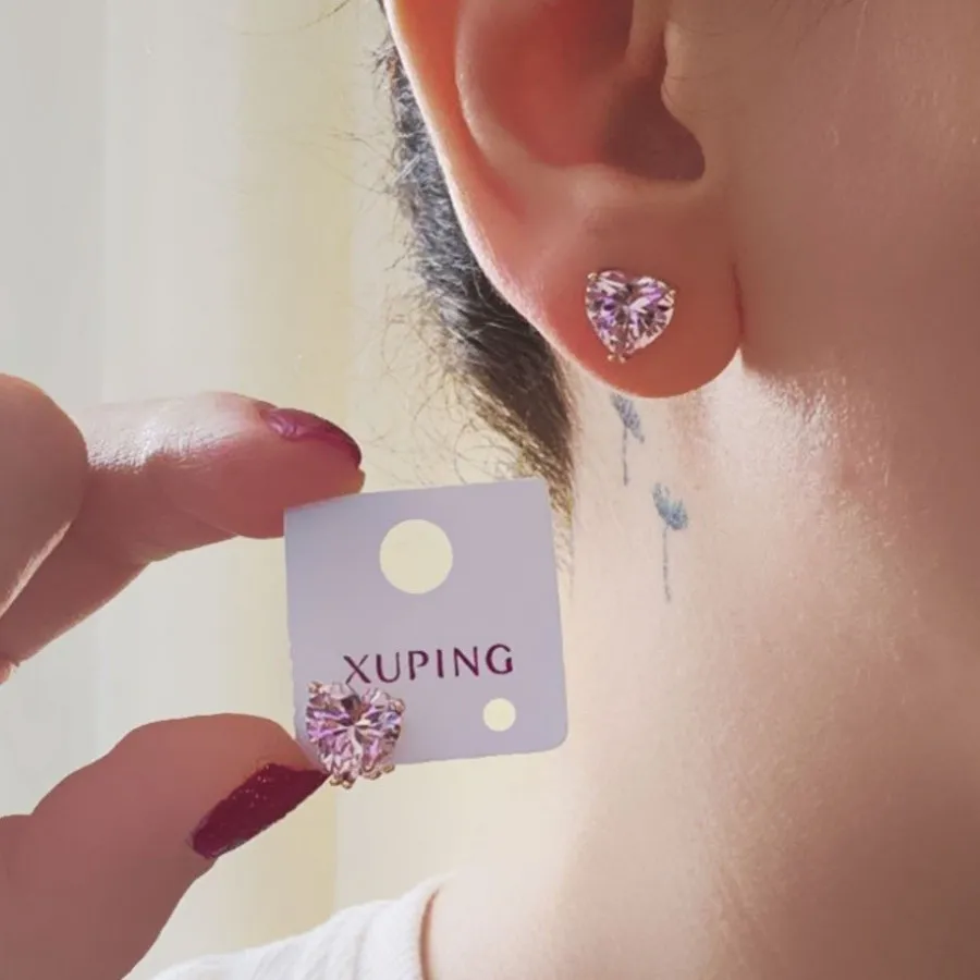 گوشواره صورتی ژوپینگ