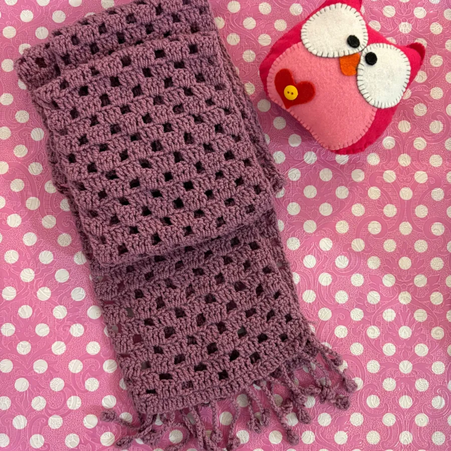 شال گردن قلاب بافی