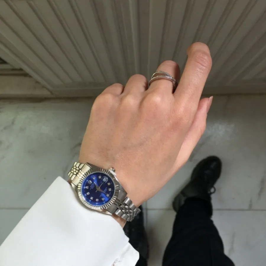 ساعت مچی زنانه رولکس آبی